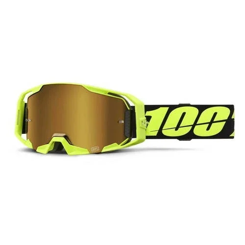 100% ARmatic MX Goggles – Neon Yellow w/ Gold Mirror Lens