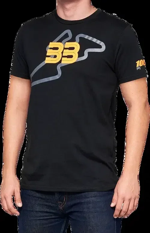 100% BB33 Track T-Shirt – Black – Medium Fits BB-32141-001-11