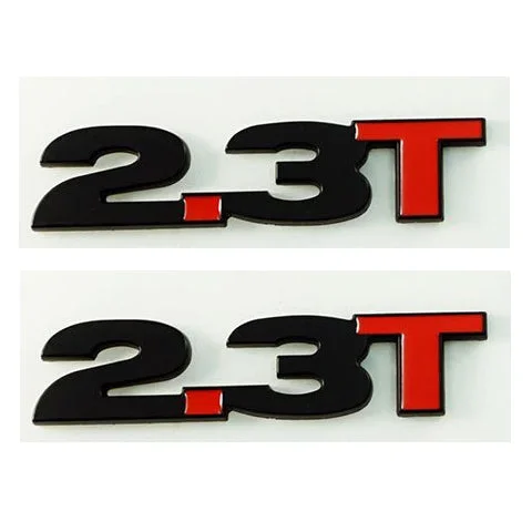 2.3T Wing Emblem (Pair) (Matte Black/Red) for Mustang EcoBoost 2015-22 | #3668-103 | UPR
