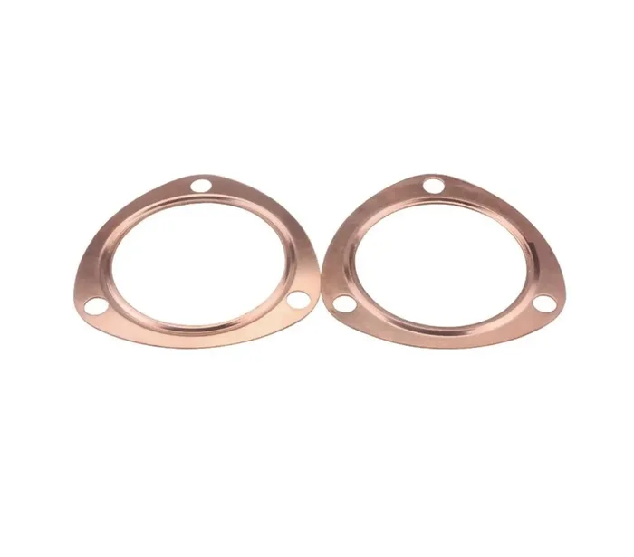 2 x 3 ” Inch Copper Header Exhaust Collector Gaskets Flanges Universal 3 Bolt USA