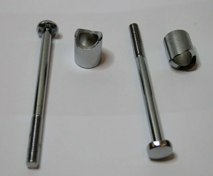 2X CLASSIC FIAT 500 CHROMED BAR BUMPER LONG BOLT AND SPACER SCREW FRONT OR REAR