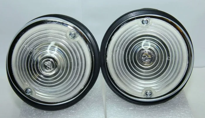 2x CLASSIC FIAT 500 D 600 D FRONT INDICATORS SIDELIGHT KIT ALUMINIUM CHROMED NEW