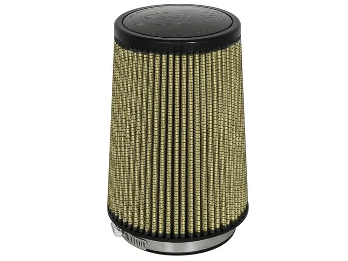aFe Power Magnum FLOW Pro GUARD7 Air Filter Element – 6-1/2 in Base – 5-1/2 in Top – 5 in Flange – 9 in Tall – Yellow