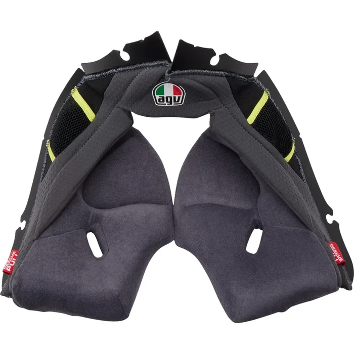 AGV 0134-3329 2018500056499XL Pista GP RR Helmet Cheek Pads Pista GP RR Cheek Pads – Gray/Yellow – XL