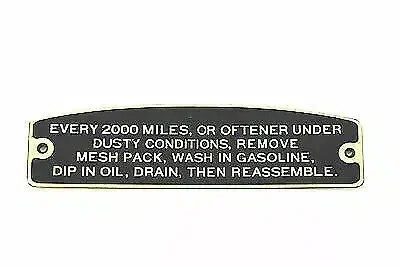 Air Cleaner Instruction Tag for Harley Davidson by V-Twin