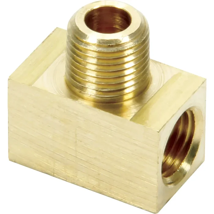 Allstar Performance 3/8-24 in Inverted Flare Female x 3/8-24 in Inverted Flare Female x 1/8 in NPT Male Adapter Tee – Brass – 3/16 in Hardline – Set of 10