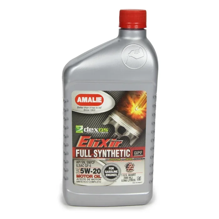 Amalie Elixir Motor Oil – 5W20 – Dexos1 – Synthetic – 1 Qt.