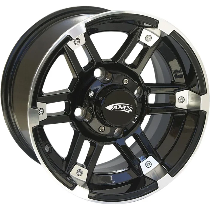 AMS TIRES Wheel – Machined Black – 12X7 4/110 5+2 0230-0632