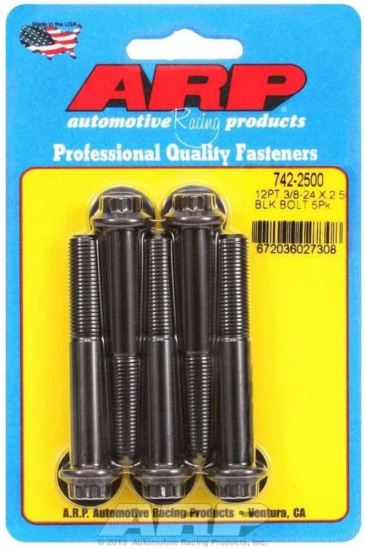 ARP 3/8-24 ” Thread Bolt 2.500 ” Long 3/8 ” 12 Point Head Chromoly – Black Oxide