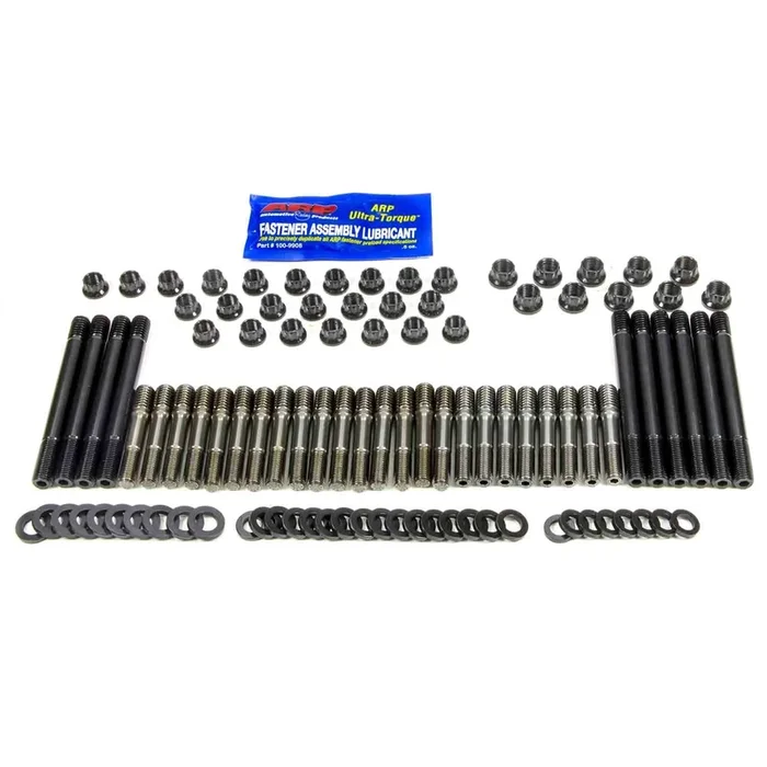 ARP Cylinder Head Stud Kit – 7/16 in Studs – 12 Point Nuts – Chromoly – Black Oxide – Aftermarket Head – Small Block Chevy