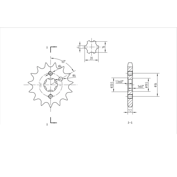 BikeMaster Front Sprocket 428 – 15-Tooth [MPN: 131 263 15]