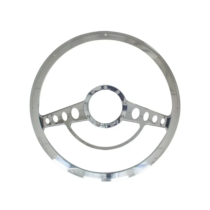 Billet Specialties Half Wrap Steering Wheel – Classic – Polished – 3-Spoke – 15.5 in. Diameter