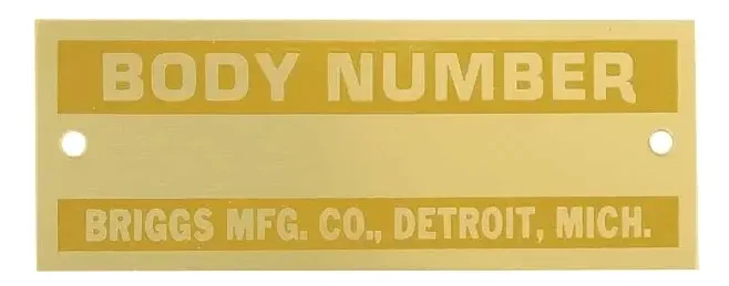 Body Number Plate A18651 A-18651 Ford Model A 1928-1931