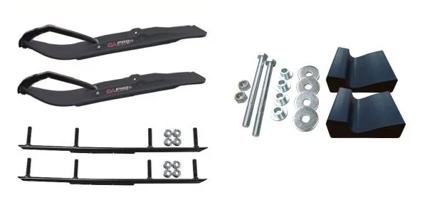 C&A Pro Black XT Snowmobile Skis w/ 6″ Round Bars Complete Kit 2021+ Ski-Doo Summit / Freeride