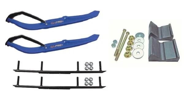 C&A Pro Blue MTX Snowmobile Skis w/ 6″ Round Bars Complete Kit 2012+ Rush/Pro RMK/Switchback/Assault