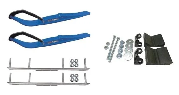 C&A Pro Blue Razor Snowmobile Skis w/ 4.5″ Shaper Bars Complete Kit Ski-Doo 2016 & Newer w/ T.S. Adjustable Ski