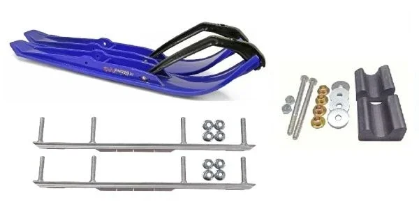 C&A Pro Blue XPT Snowmobile Skis w/ 6″ Shaper Bars Complete Kit Yamaha Phazer/FX Nytro Wishbone