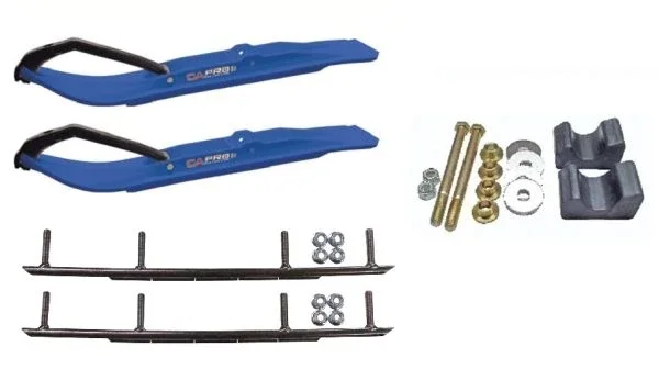 C&A Pro Blue XT Snowmobile Skis w/ 10″ Round Bars Complete Kit Arctic Cat 2009 and Previous