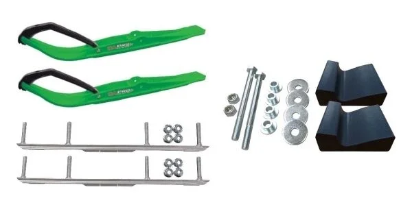 C&A Pro Green Razor Snowmobile Skis w/ 4.5″ Shaper Bars Complete Kit 2021+ Ski-Doo Summit / Freeride