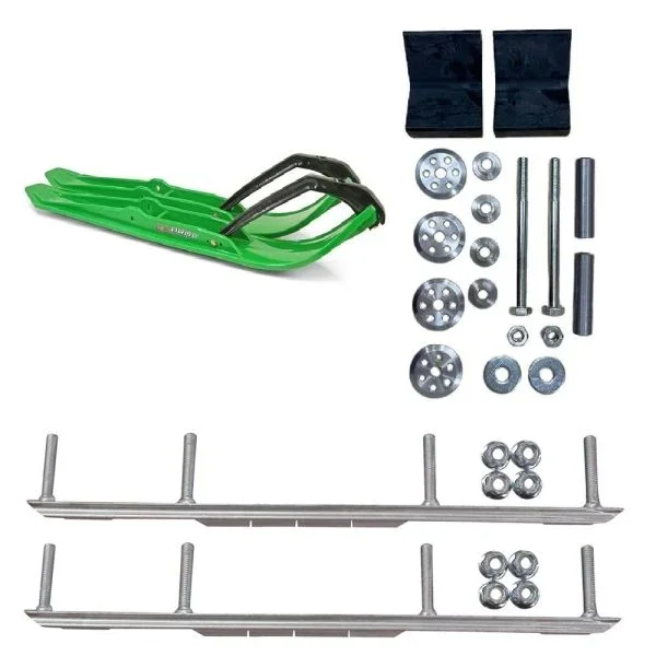 C&A Pro Green XPT Snowmobile Skis w/ 7.5″ Shaper Bars Complete Kit Arctic Cat 2016+ M-Series / Blast / Riot X