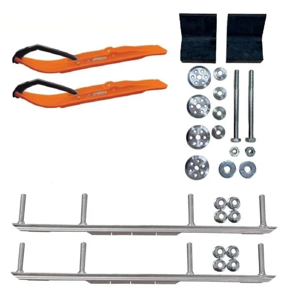 C&A Pro Orange XT Snowmobile Skis w/ 6″ Shaper Bars Complete Kit Polaris 2012+