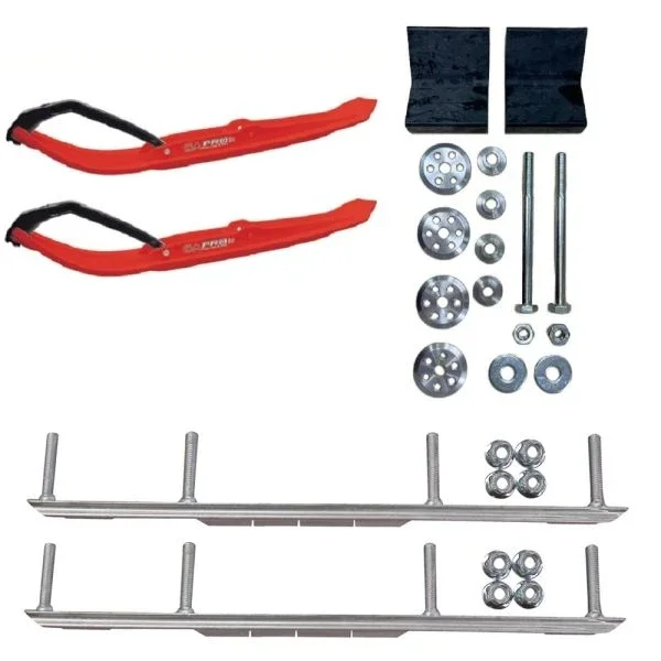C&A Pro Red MTX Snowmobile Skis w/ 7.5″ Shaper Bars Complete Kit Arctic Cat 2012+ Non M-Series