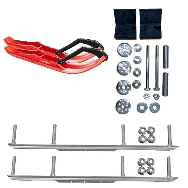 C&A Pro Red TMX Snowmobile Skis w/ 6″ Shaper Bars Complete Kit Arctic Cat 2016+ M-Series / Blast / Riot X