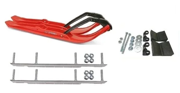 C&A Pro Red XPT Snowmobile Skis w/ 9″ Shaper Bars Complete Kit Ski-Doo 2016 & Newer w/ T.S. Adjustable Ski