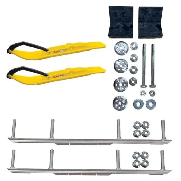 C&A Pro Yellow XT Snowmobile Skis w/ 7.5″ Shaper Bars Complete Kit Yamaha 2014+ Viper/Sidewinder