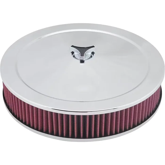 Chrome Air Cleaner with Washable Filter, 14 x 3 Inch – 910-11039