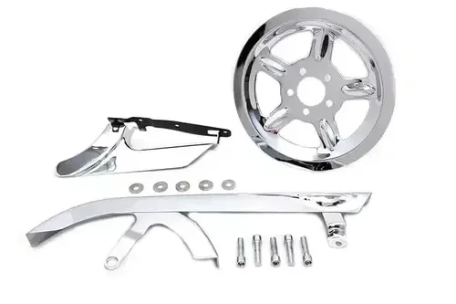 Chrome Belt Guard and Pulley Cover Kit fits Harley Davidson 27-0848