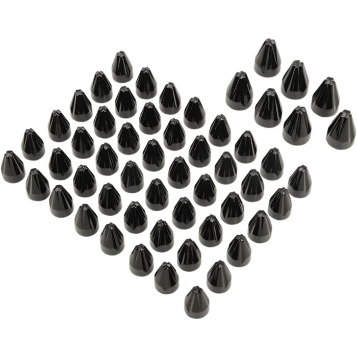 CIRO 2404-0846 70026 Engine Bolt Cover Caps – Engine/Bolt/Cover – Fluted/Spike – Black – Twin Cam