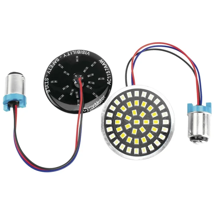 Cyron Lighting 1157 white Halo Amber Center Turn Signal LED Inserts 2 ” [MPN: AC1157AAW]