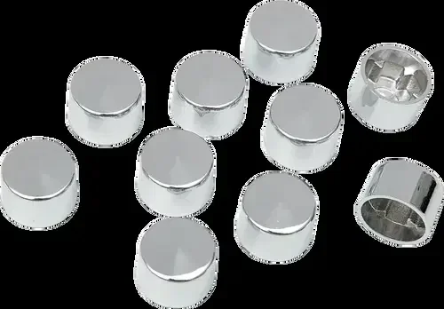 DRAG SPECIALTIES Bolt Covers – Fits 12 Point – 1/4″ – Chrome – 10 Pack 352041