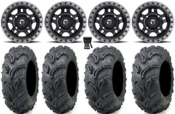 Fuel Anza Black 14″ Wheels 30″ Zilla Tires Yamaha Viking Wolverine YXZ1000R