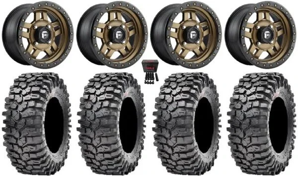 Fuel Anza Bronze 14″ Wheels 30″ Roxxzilla Tires Kawasaki Mule Pro FXT KRX / Yamaha Wolverine RMAX / YXZ 2019+