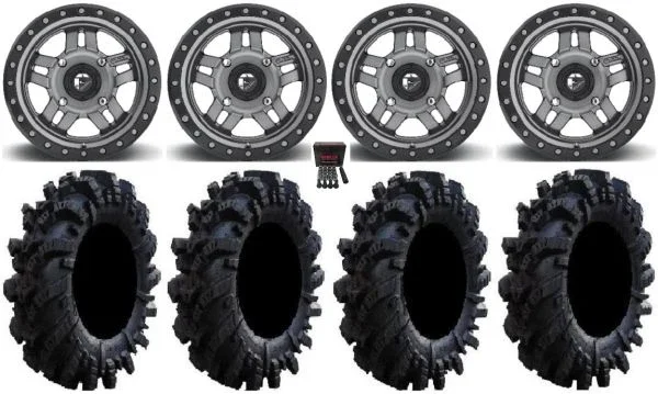 Fuel Anza Gunmetal 14″ Wheels 30″ Intimidator Tires Polaris RZR XP 1000 / PRO XP / Ranger XP 900/1000