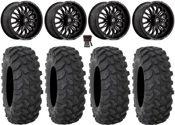 Fuel ARC 18″ Wheels Black 37″ XTR370 Tires Kawasaki Teryx Mule
