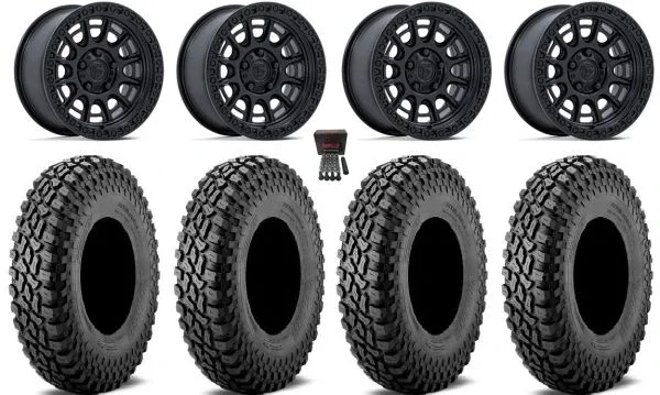 Fuel Cycle 15″ Wheels Black +10mm 32″ Incursion A/T Tires Polaris RZR Turbo R & Pro R Ranger 1500 Xpedition