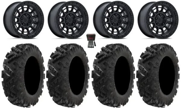 Fuel Cycle 15″ Wheels Black +38mm 30″ Attack 2.0 Tires CFMoto UForce U10 Pro / U10 XL Pro / ZForce Z10 / Z10-4