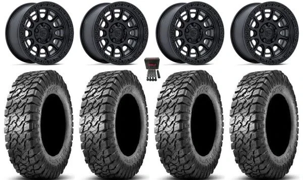 Fuel Cycle 15″ Wheels Black +38mm 32″ Predator Tires CFMoto UForce U10 Pro / U10 XL Pro / ZForce Z10 / Z10-4