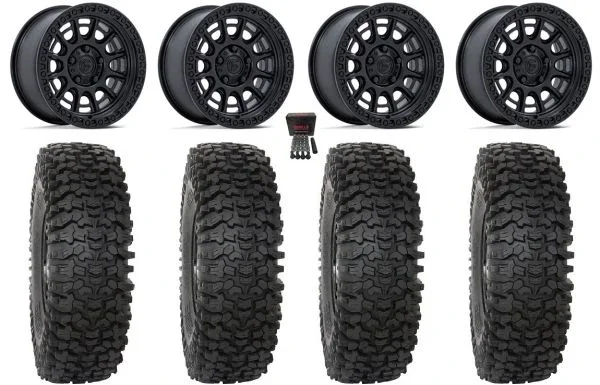 Fuel Cycle 15″ Wheels Black +38mm 35″ RC500 Tires CFMoto UForce U10 Pro / U10 XL Pro / ZForce Z10 / Z10-4