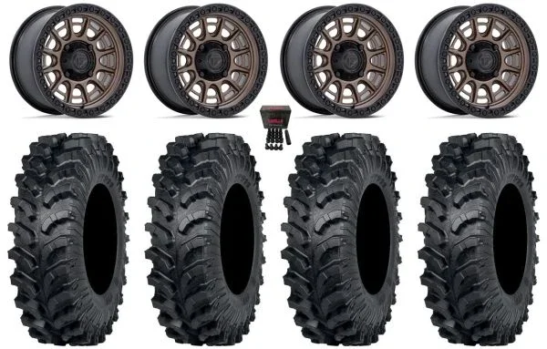 Fuel Cycle 15″ Wheels Bronze +10mm 30″ MT911 Tires Can-Am Maverick X3 / Honda Pioneer 1000 / Talon