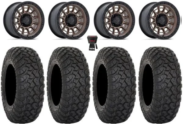 Fuel Cycle 15″ Wheels Bronze +10mm 32″ RT320 Tires Polaris RZR XP 1000 / PRO XP / Ranger XP 900/1000