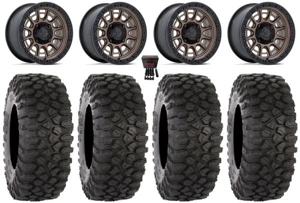 Fuel Cycle 15″ Wheels Bronze +10mm 33″ XC450 Tires Polaris Sportsman / RZR / Ranger
