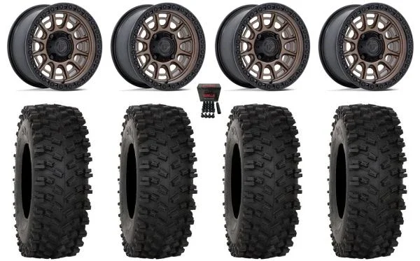 Fuel Cycle 15″ Wheels Bronze +10mm 35″ ATX470 Tires Polaris Sportsman / RZR / Ranger
