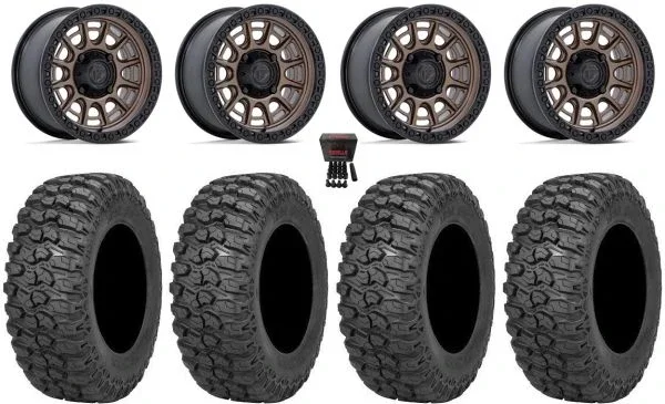 Fuel Cycle 15″ Wheels Bronze +38mm 30″ Trail Saw 2.0 Tires Can-Am Commander Maverick Renegade Outlander Defender