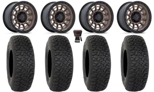 Fuel Cycle 15″ Wheels Bronze +38mm 33″ DX440 Tires Polaris Sportsman / RZR / Ranger