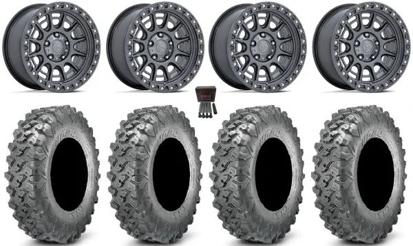 Fuel Cycle 15″ Wheels Gunmetal +10mm 32″ Lynx SXS Tires CFMoto UForce U10 Pro / U10 XL Pro / ZForce Z10 / Z10-4