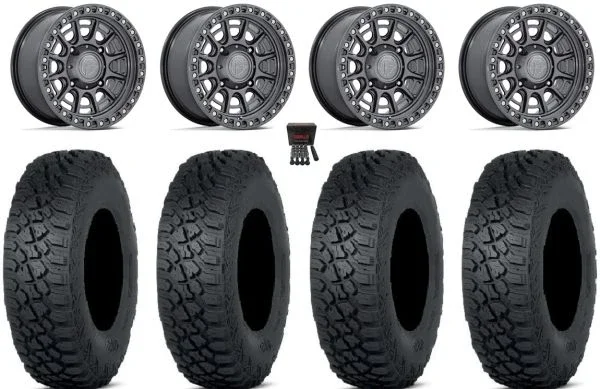 Fuel Cycle 15″ Wheels Gunmetal +10mm 35″ Tenacity XNR Tires Polaris Sportsman / RZR / Ranger